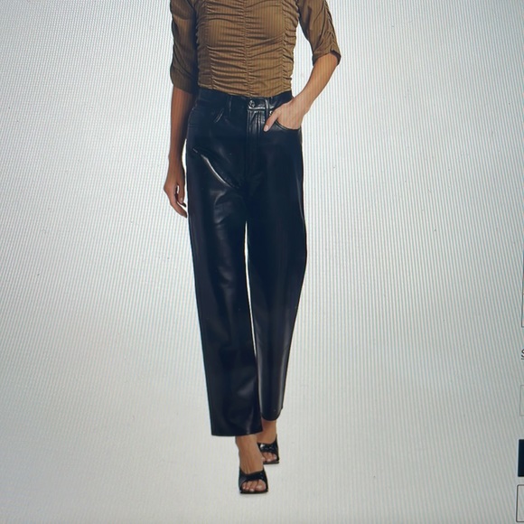 Agolde recycled leather black pants